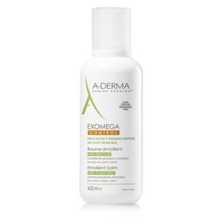 A-Derma Exomega Control Bálsamo Emoliente 400ml, o bálsamo emoliente EXOMEGA CONTROL acalma todas as peles secas de tendência atópica desde o nascimento.