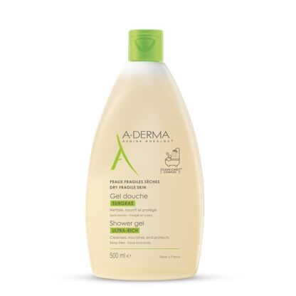 A-Derma Gel Duche Gordo Ultra Rico 500ml,  gel duche ultra rico da A-DERMA limpa, nutre e acalma a pele seca
