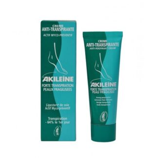 Akileine Creme Anti-transpirante 50ml, o Creme Anti-Transpirante Akileïne® combate a transpiração excessiva regulando o fluxo do pé, sem o interromper na totalidade e respeitando o seu equilíbrio fisiológico, desde a primeira aplicação.