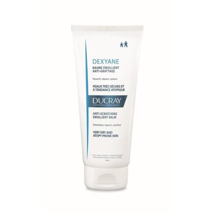 Ducray Dexyane Bálsamo Emoliente Antiprurido 200ml, bálsamo emoliente antiprurido que ajuda na reparação intensa da barreira cutânea, suaviza as irritações e nutre a pele muito seca com tendência atópica.