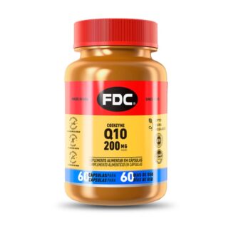 FDC Coenzima Q10 200mg 60 Cápsulas, a coenzima Q10 é conhecida também como ubiquinona ou ubidecarenona, uma molécula presente na membrana mitocondrial