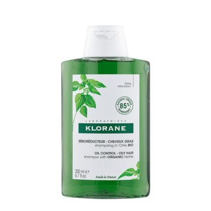 Klorane Champô Ortiga Branca 200ml, elimina e regula com suavidade o excesso de sebo