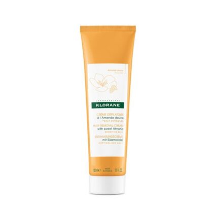 Klorane Creme Depilatório Amêndoas Doces é nutritivo e suavizante devido às amêndoas doces, protegendo a pele durante a depilação.