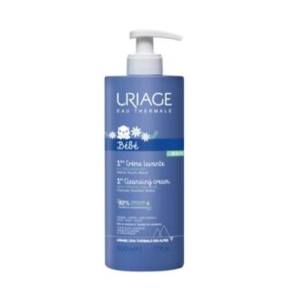 Uriage Bebé Primeiro Creme Lavante 500ml, agradavelmente perfumado, deixa a pele perfeitamente limpa, suave e hidratada. Recomendado e utilizado em maternidades.