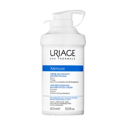 Uriage Xemose Creme Emoliente 400ml este creme nutritivo e protetor diminui o prurido que leva à necessidade de coçar oferecendo um conforto duradouro.