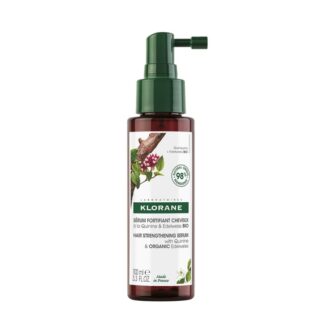 Klorane Quinina Sérum Antiqueda 100ml, um concentrado da natureza que fortifica o cabelo, trava a queda e favorece o crescimento.
