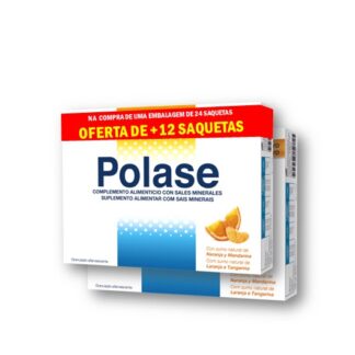 Polase Sais Minerais 36 Saquetas suplemento alimentar, especificamente formulado para combater os estados de fraqueza relacionados com situações fisiológicas, porque fornece magnésio e potássio, que o organismo necessita.