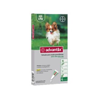 Advantage 40 Cão 4kg - 4 Pipetas - Bayer