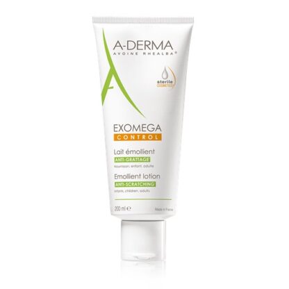 A-Derma Exomega Control Leite Emoliente 200ml o leite emoliente EXOMEGA CONTROL cosmética estéril acalma todas as peles secas de tendência atópica desde o nascimento.