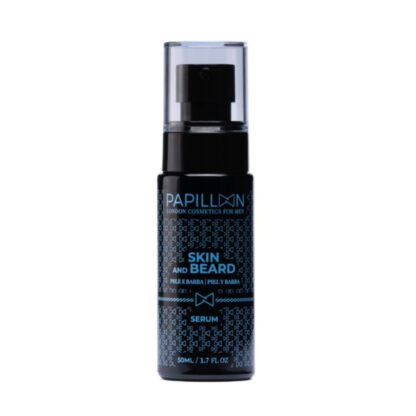 O Papillon Sérum Skin and Beard é uma solução inovadora de cuidado diário para homens. Este sérum de 50ml, enriquecido com rosa mosqueta, oferece uma hidratação profunda e regeneradora tanto para a barba quanto para a pele do rosto.