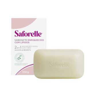 Saforelle Sabonete 100 gr com óleo de amêndoas doces, o Sabonete Enriquecido com Lípidos Saforelle,