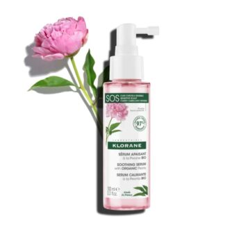 Klorane Peónia Sérum SOS Calmante 100ml, sérum Calmante com Peónia Bio acalma instantaneamente o couro cabeludo irritado* com um efeito duradouro.