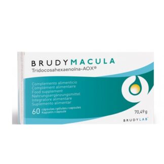 Brudy Mácula Suplemento Alimentar 60 Cápsulas, projetado com a finalidade de complementar as necessidades diárias de ácidos graxos essenciais da família ômega-3,como DHA e EPA. Assim como o grupo incluído de vitaminas, oligoelementos e carotenóides, como luteína e zeaxantina.