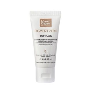 Martiderm Pigment Zero Dsp Máscara Despigmentante 30ml, é certamente uma máscara caulínica e despigmentante intensiva de uso noturno. Em suma, é o tratamento mais intensivo da gama.