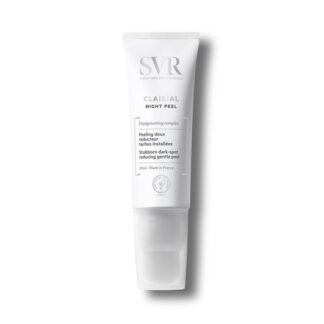 SVR Clairial Night Peel 50 ml tem um complexo despigmentante que ajuda a atenuar e a reduzir as manchas. A enzima vegetal esfolia e acelera a despigmentação.