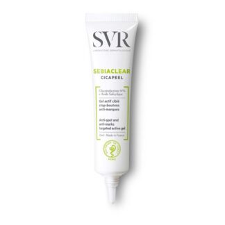 SVR Sebiaclear Cicapeel Anti Imperfeições 15 ml, com a finalidade de SOS da pele com imperfeições. Ainda assim este gel ativo seca e ellimina as borbulhas e pontos negros. De tal forma que prevenine a formação de marcas.