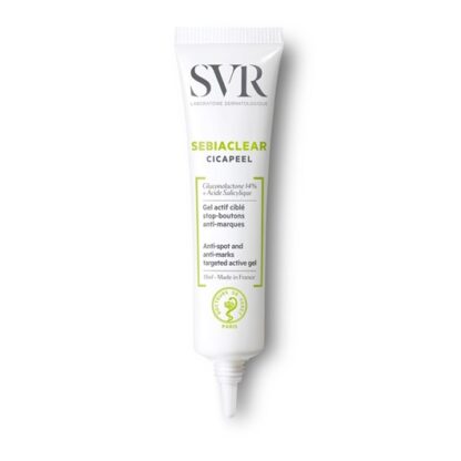SVR Sebiaclear Cicapeel Anti Imperfeições 15 ml, com a finalidade de SOS da pele com imperfeições. Ainda assim este gel ativo seca e ellimina as borbulhas e pontos negros. De tal forma que prevenine a formação de marcas.