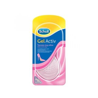 Scholl Palmilhas Gel Activ Saltos Altos, o design das nossas palmilhas para saltos muito altos centra-se certamente na estabilidade e na sensação de conforto. Além disso contém material aderente e pontos antideslizantes na superfície da palmilha evitam que os pés transpirados escorreguem.