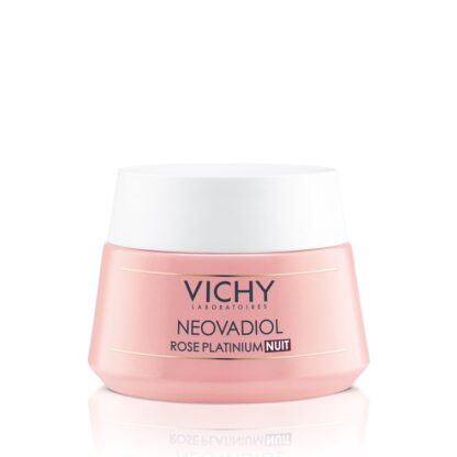 Vichy Neovadiol Rose Platinium Noite 50ml, um cuidado hidratante de noite para pele madura que ajuda a combater as linhas de almofada e reavivar a luminosidade.