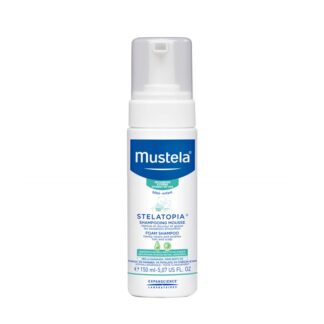 Mustela Stelatopia Champô Espuma 150 ml, certamente desenvolvido para lavar o cabelo do bebé e criança atópica, desde o nascimento. Incluindo aliás, bebés provenientes da Neonatologia.