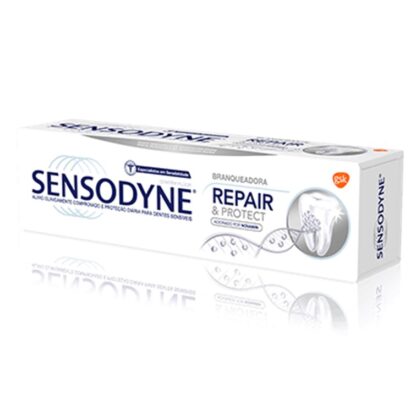 Sensodyne Repair & Protect Branqueadora Pasta Dentífrica 75ml, com o seu ingrediente ativo NOVAMIN, constrói uma camada protetora