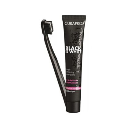Curaprox Black is White Pasta Dentífrica Branqueadora Preta 90ml + 1 Escova