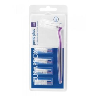 Curaprox Perio Plus CPS 408 5Un + Cabo e escovilhões para uso diário e limpeza cuidada e efectiva dos espaços interdentários, para uma limpeza completa da cavidade oral.