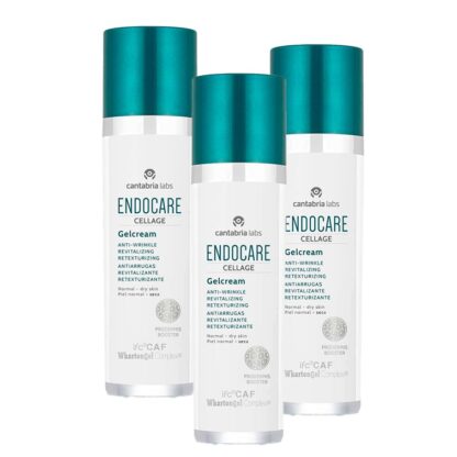 Endocare Pack Cellage Gelcreme Anti-envelhecimento 3x50ml, gelcreme numa textura ligeira, não oleosa e não comedogénica, adequado a todos os tipos de pele, nomeadamente a pele normal a oleosa.