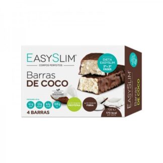 Easyslim Barras Proteicas de Coco 4 Unidades, práticas e fáceis de transportar, EasySlim® Barras podem ser consumidas com a maior facilidade. São ideais para o lanche da manhã ou da tarde, ou para substituir uma refeição.