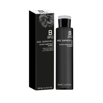 A B-Lift Age Supreme Água Termal Ativa é uma fórmula delicada e leve, especialmente desenvolvida para tonificar, refrescar e iluminar a pele, proporcionando uma hidratação profunda e duradoura.