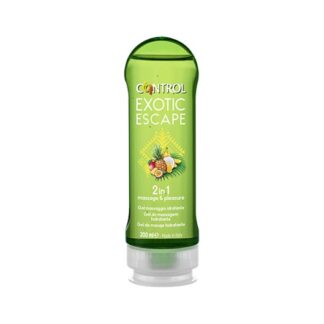 Control 2 in 1 Exotic Escape Gel de Massagem 200 ml, a magia de uma noite envolve momentos de prazer graças ao Exotic Escape, o novo gel de massagem 2 em 1 com um aroma exótico como os frutos da América do Sul.