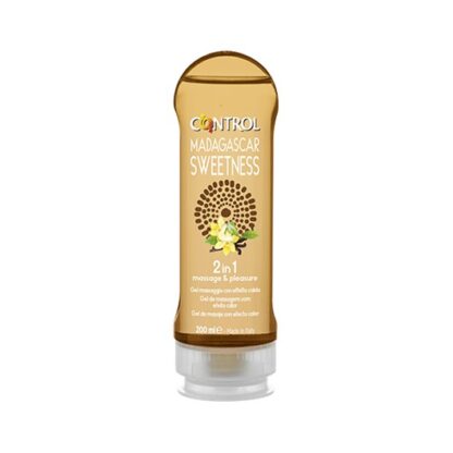 Control 2 in 1 Madagascar Sweetness Gel de Massagem 200ml os momentos de prazer ganham uma nova energia graças a Madagascar Sweetness, o novo gel de massagem 2 em 1 com um aroma doce como a baunilha de Madagascar e um efeito de calor atraente.