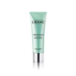 Lierac Sebologie Máscara Purificante 50ml, ação purificante imediata. Inspirada no protocolo de resurfacing purificante, esta máscara desincrusta imediatamente os poros e aclara a pele graças a argilas verdes e brancas purificantes e a microgrãos de origem vegetal.