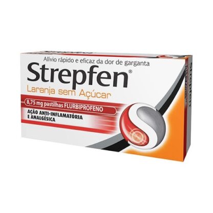 Strepfen Laranja sem Açúcar 16 Pastilhas utilize as pastilhas Strepfen quando a sua garganta estiver inchada e/ou inflamada com dores intensas