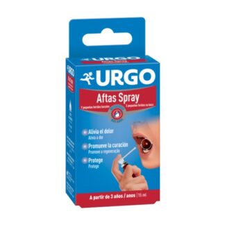 URGO Aftas Spray 15ml, Spray oral para o tratamento de aftas e pequenas feridas na boca (queimaduras, feridas provocadas pelo aparelho ortodôntico). Indicado para adultos e crianças com mais de 3 anos.