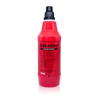 Betadine Espuma Cutânea 40mg/ml 500ml medicamento indicado na desinfeção da pele, mucosas e cabelo.