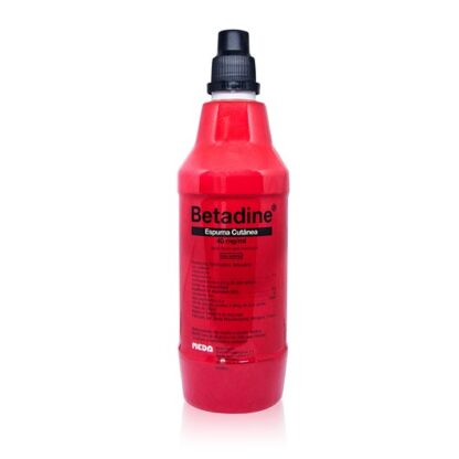 Betadine Espuma Cutânea 40mg/ml 500ml medicamento indicado na desinfeção da pele, mucosas e cabelo.