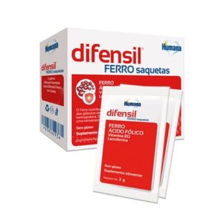 Difensil Ferro Saquetas, é um suplemento alimentar que contém ferro e nutrientes complementares, específico para para crianças e adolescentes.