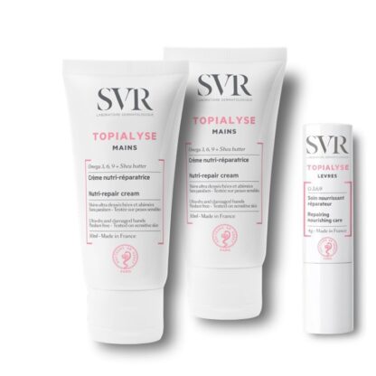 SVR Topialyse Creme Hidratante Mãos 2x50ml + Stick Labial