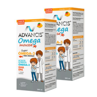 Advancis Omega Mousse  é um suplemento alimentar sob a forma de emulsão, composto por ácidos gordos essenciais ómega-3, com elevada concentração em ácido docosahexaenóico (DHA).