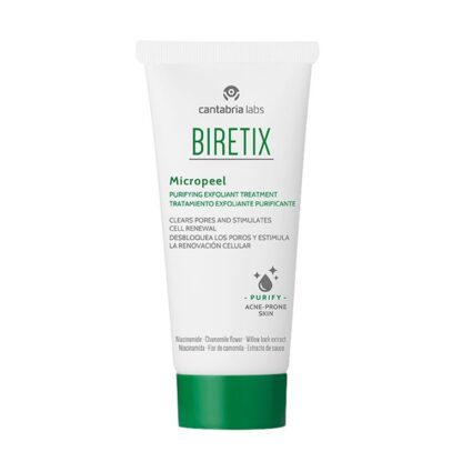Biretix Micropeel Exfoliante 50ml, gel de limpeza esfoliante facial especialmente indicado para o cuidado da pele oleosa ou com tendência acneica.
