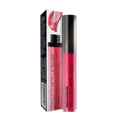 Camaleon Metallic Gloss Cereja 9ml, gloss para dar brilho aos lábios com acabamento metálico.