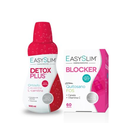 Pack composto pelo Drenante Detox que ajuda com desintoxicante, Blocker que ajuda nas refeições mais calóricas