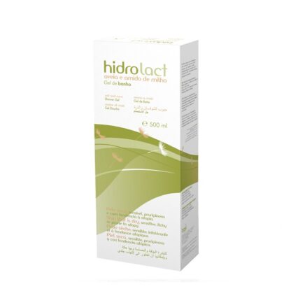 Hidrolact Gel Banho Aveia e Milho 500ml, gel de banho que alivia os sintomas da pele seca, limpando sem agredir.