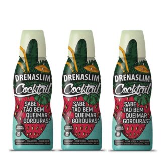 DrenaSlim Cocktail Queima Gorduras 450ml drenante é um suplemento alimentar que ajuda a queimar gorduras com agradável sabor a morango.