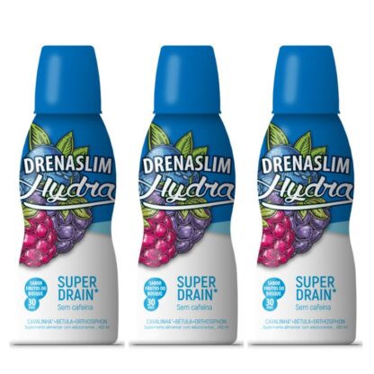 DrenaSlim Hydra Super Drain 3x450ml é um drenante natural à base de plantas que, associado a uma alimentação saudável e equilibrada, ajuda a combater o excesso de peso.