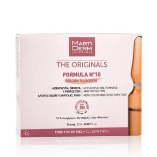 Martiderm The Originals Formula Nº10 HD Color Tauch SPF30 10 Ampolas oferece eficácia, proteção e cor num só gesto.