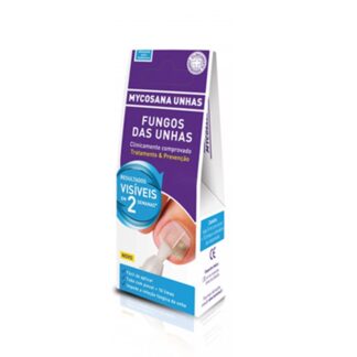 Mycosana Unhas é um tratamento completo para os fungos das unhas, que consiste num tubo de 5ml com pincel, 10 limas descartáveis e um calendário de tratamento.