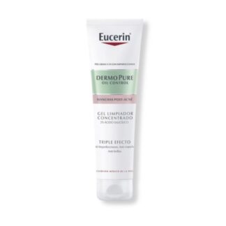 Eucerin DermoPure Gel de Limpeza Concentrado Triplo Efeito com 2% de Ácido Salicílico ajuda-a a livrar-se finalmente das manchas e borbulhas do acne graças a 3 factores-chave
