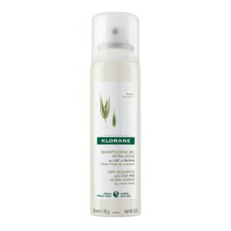 Klorane Champô Seco Aveia Ceramidas, este delicado champô seco, sem enxaguar, limpa suavemente para restabelecer o volume, a frescura e a textura do cabelo.
